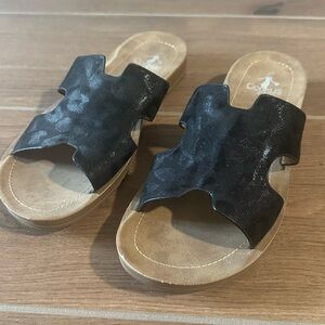 Corkys Black and Tan Sandals Comfortable and Stylish